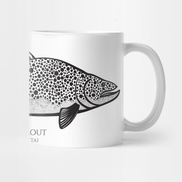 Brown Trout with Common and Latin Names - on light colors by Green Paladin